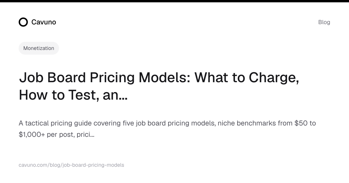 Job Board Pricing Models: What to Charge, How to Test, and When to ...