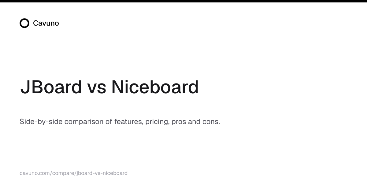 JBoard vs Niceboard: Compare Job Board Software (2026) | Cavuno