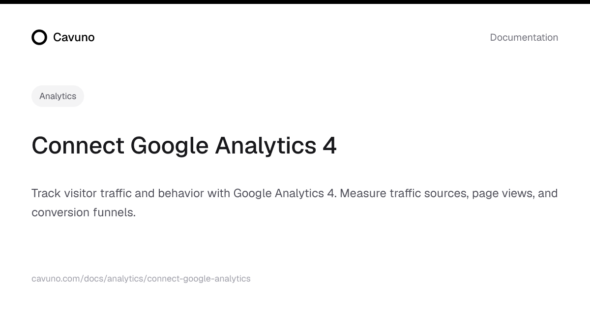 Connect Google Analytics 4 | Cavuno
