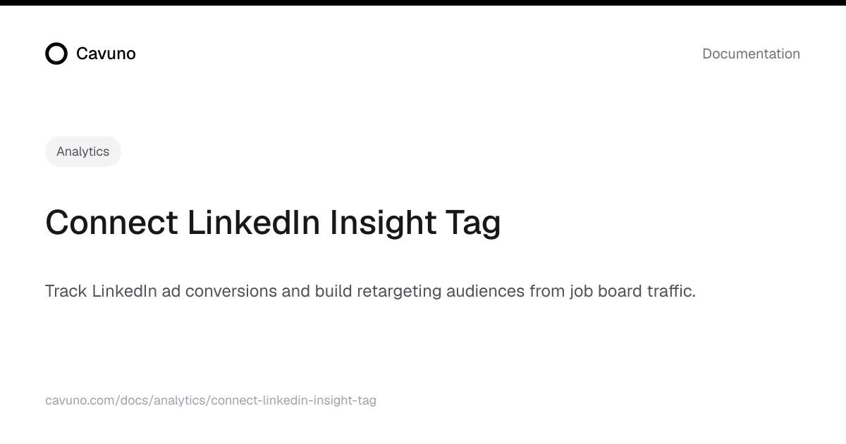 Connect LinkedIn Insight Tag | Cavuno