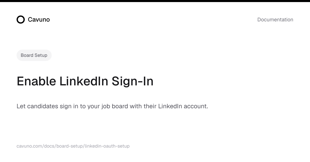 Enable LinkedIn Sign-In | Cavuno