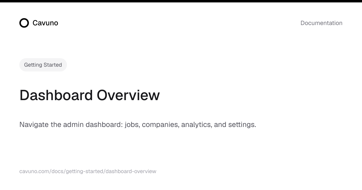 Dashboard Overview | Cavuno