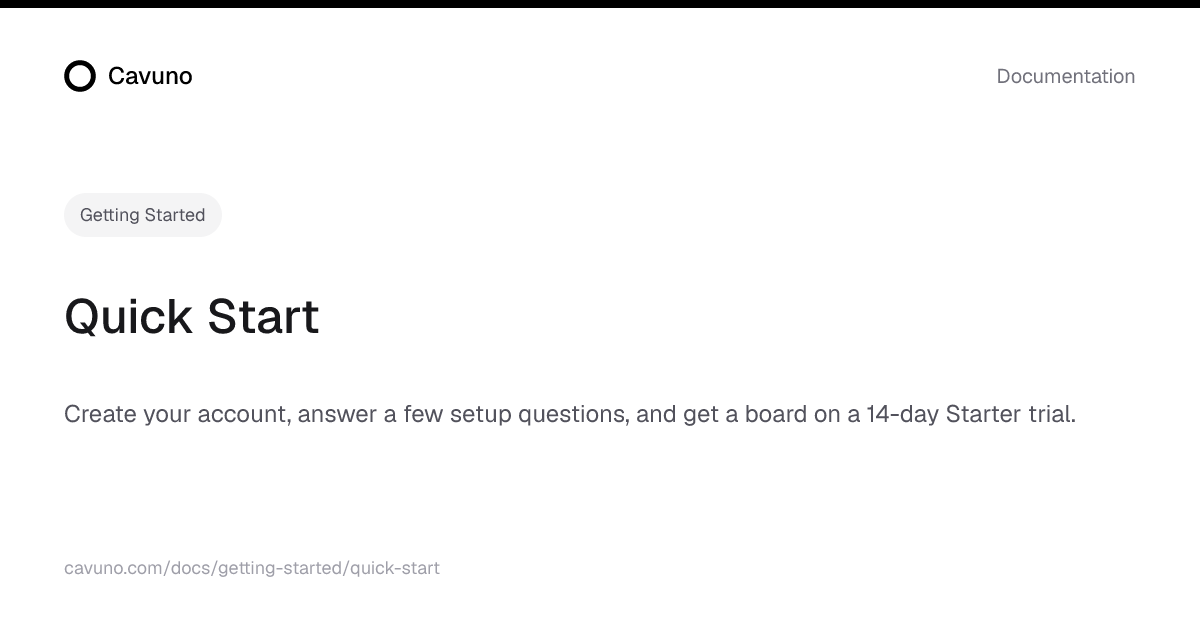 Quick Start | Cavuno