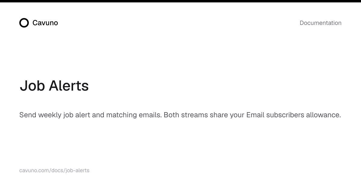 Job Alerts | Cavuno