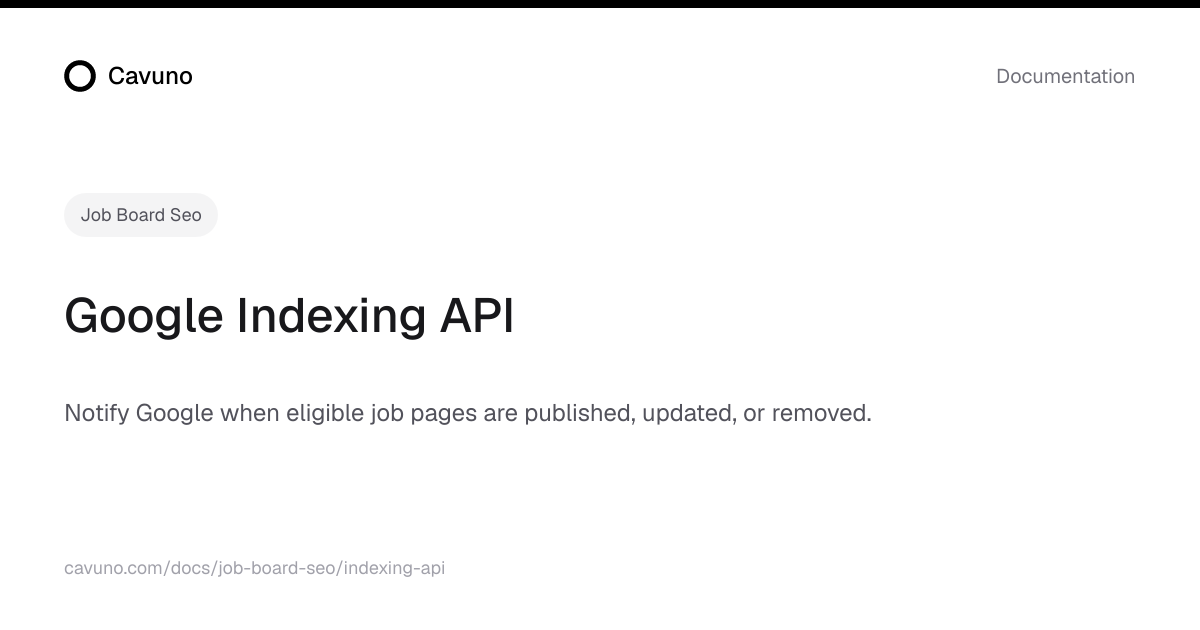 Google Indexing API | Cavuno